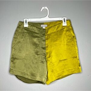 Chris Benz Colorblock Lightweight Silk Satin Shorts CC
